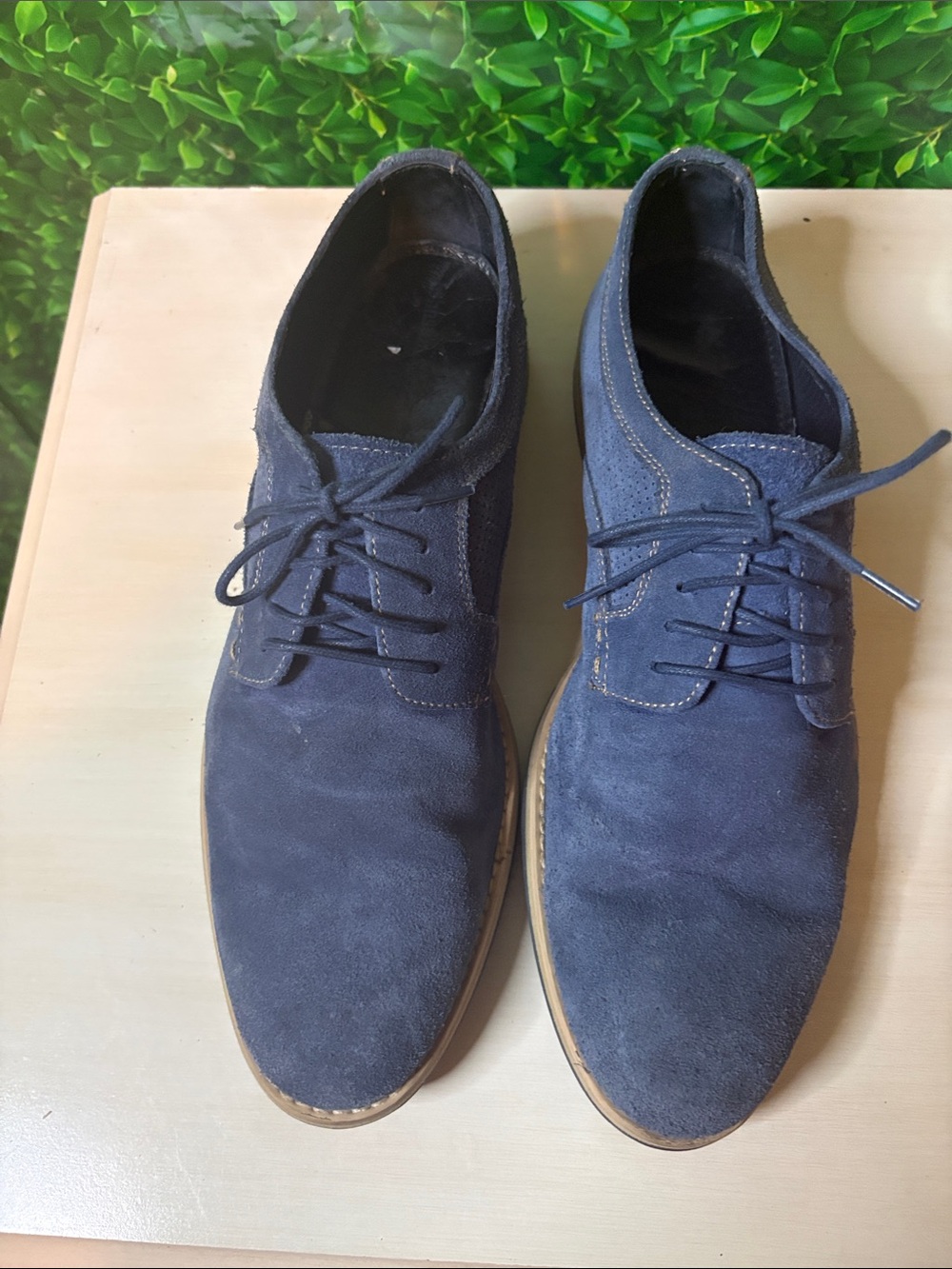Johnston & Murphy Navy Suede Lace-Up Oxfords